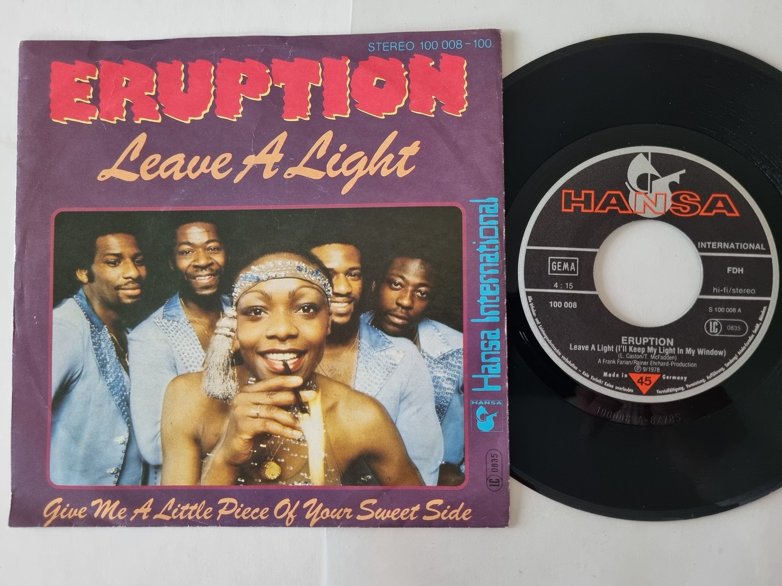 Eruption - Leave a light 7'' Vinyl Germany/ Precious Wilson/ Frank Farian