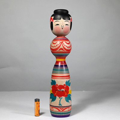 Master YOSHIKI SATO Kokeshi TSUGARU School Japan 1990s - Large 12'' (K442B)