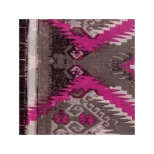 WYOMING TRADERS Aztec Regular Silver Pink Silk Scarf, 34.5"x34.5" (A2)