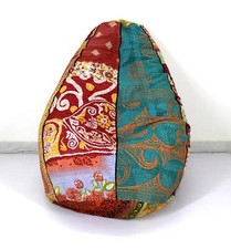 Silla Sacco Hecha a Mano Algodón Kantha Bolsa de Frijoles Bohemia Taburete Silla Arte Indio