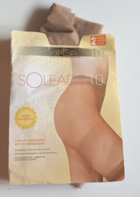 OMSA 2 PAAR ULTRADÜNNE SEGELSTRUMPFHOSE 10 DEN FARBE CAMEL GRÖSSE 2 ODER S