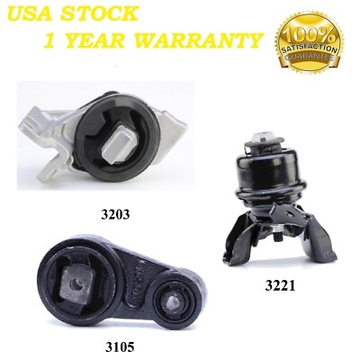 3 PCS MOTOR & TRANS MOUNT FIT 2007-2009 Mercury Milan 3.0L 4WD