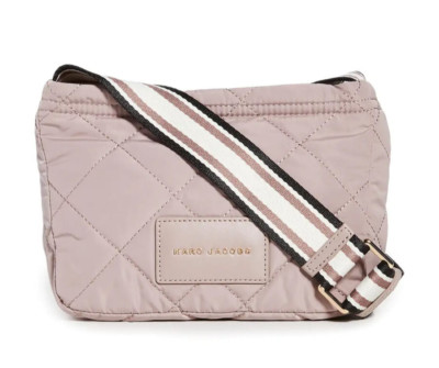 Marc Jacobs Quilted Nylon Messenger Crossbody Bag Bark New GL02304116G