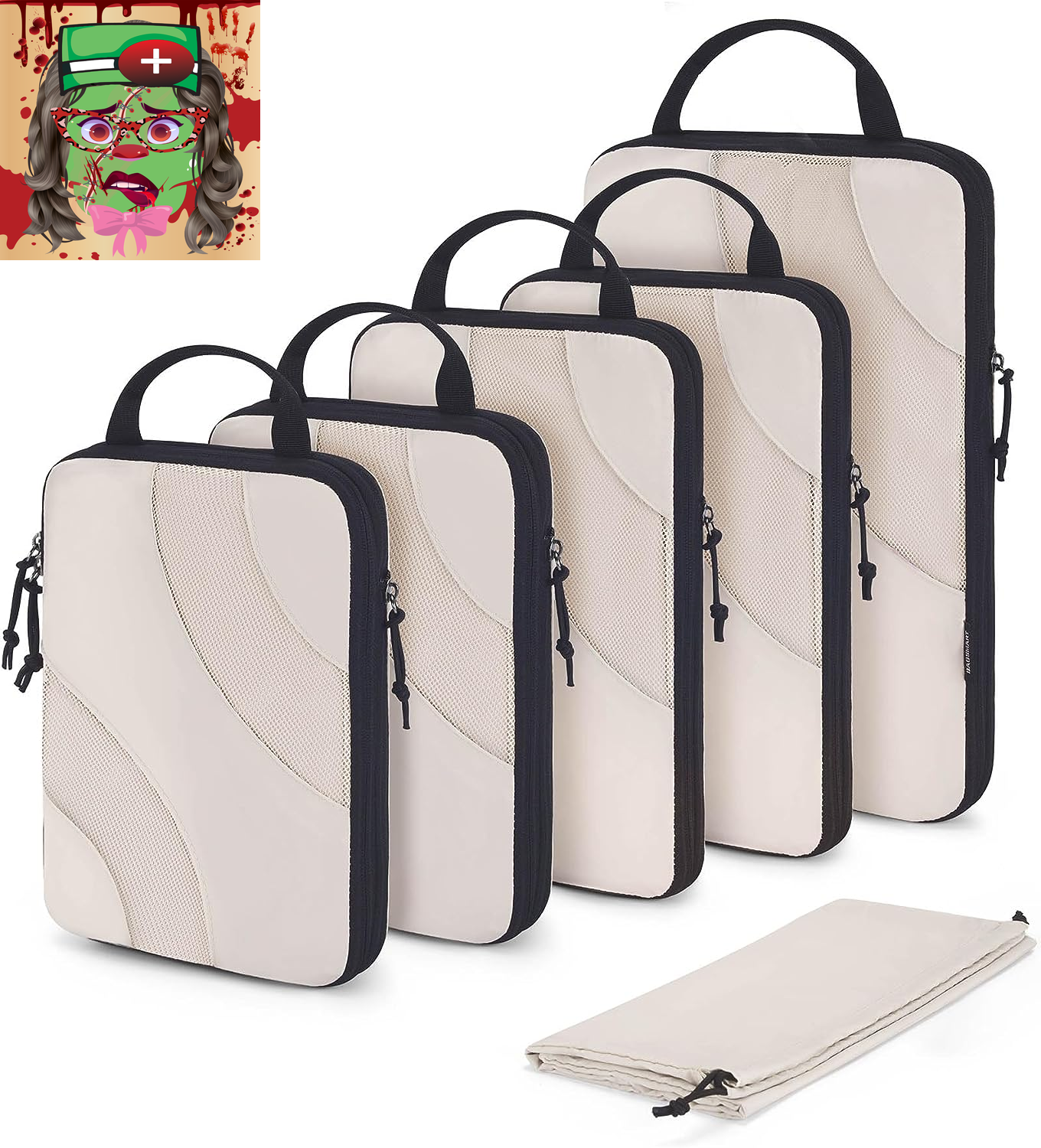 Compression Packing Cubes, 6 Set/4 Set/2 Set Travel Packing Cubes for Carry on S-image