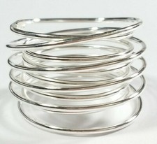 SIGNED AHM 925 STERLING SILVER WIDE COILED BAND SIZE 6 RING 5.4g