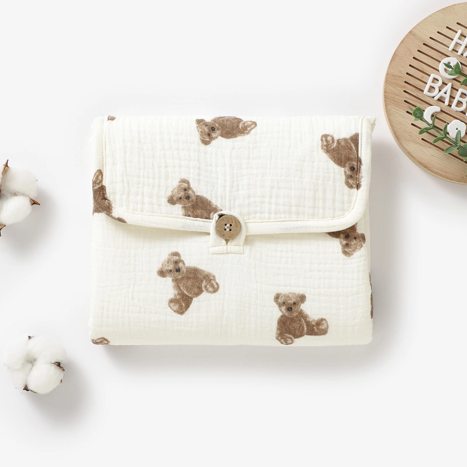 Little Teddy Bear Organic Cotton Baby Travel Changing Mat | Newborn Shower Gift
Opens in a new windo