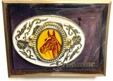 Horse Head Belt Buckle Fancy Floral Embellished