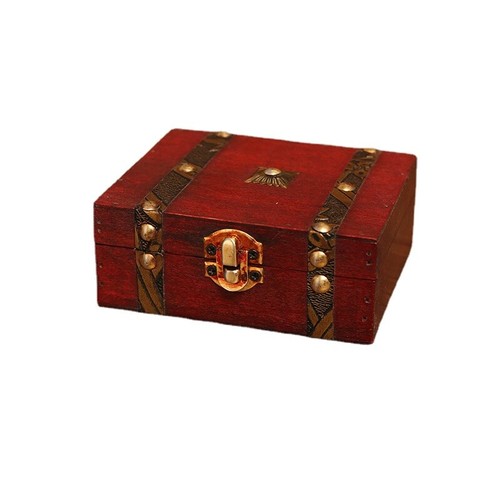 Vintage Wooden Storage Box Decorative Treasure Jewelry Chest Storage Box - Picture 11 of 11