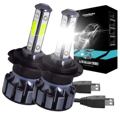2Pcs H7 LED Headlight Combo Bulbs Kit High + Low Beam 6500K Super White Bright