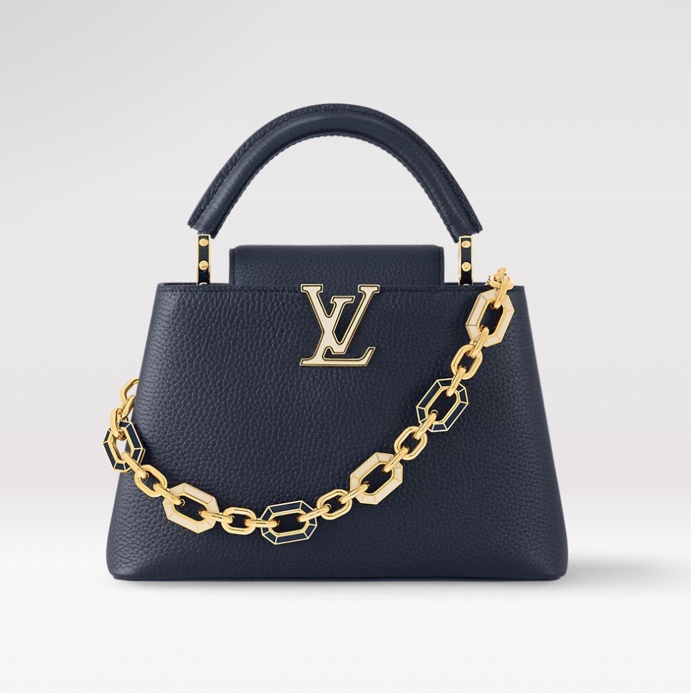 NIB Louis Vuitton Capucines BB M25211 Blue With Chain Limited