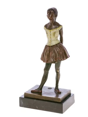 AUBAHO Escultura de bronce bailarina según Degas bailarina bronce coloreado estilo antiguo