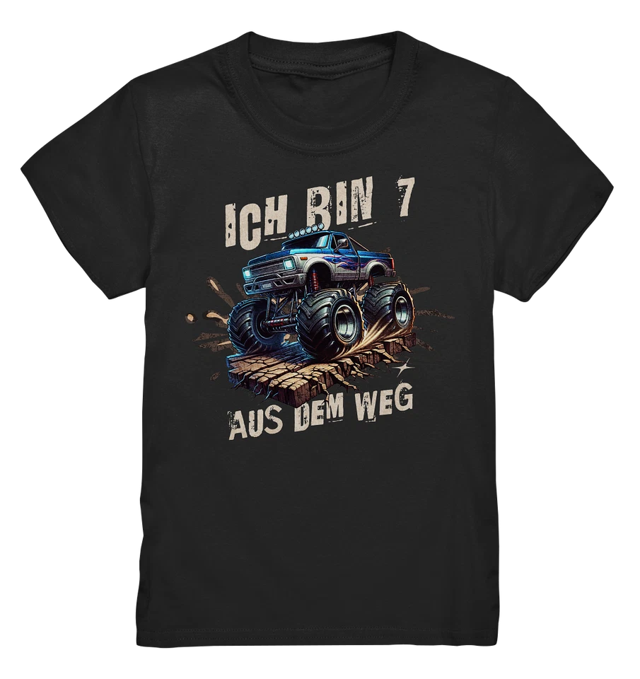 BINYA Ich bin 7 aus dem Weg | Kinder T-Shirt 7. Geburtstag Junge Sieben Jahre Geschenk