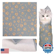 Cat Wrap for Cutting Nails - Self-Adherent Anti-Scratch Swaddle Restraint Bag