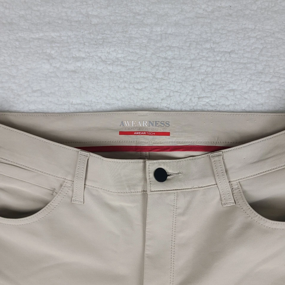 Kenneth Cole Pants Mens 32x32 Beige Awearness Performance Awear Tech Golf Chino - Image 3 of 4