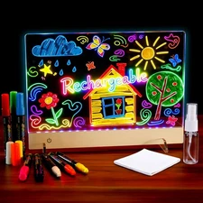 LED Drawing Board for Kids, Rechargeable Acrylic Light Up Tablet, Christmas Gift
