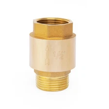 Brass In-Line Spring Check Valve DN15 1/2" Male x 1/2" Female Thread One-Way ...