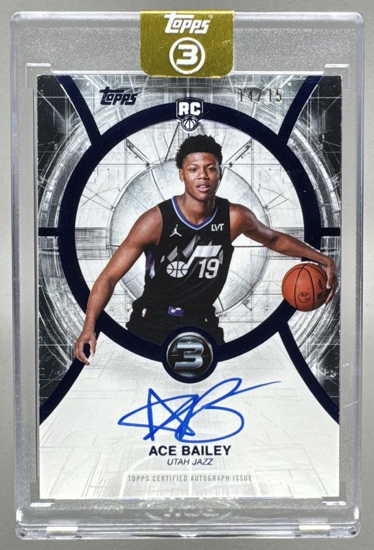 Ace Bailey 2025 Topps Three #RA-AB Blue RC Auto /15 Rookie