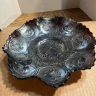 Vintage Black Amethyst Dragon And Lotus Fenton Carnival Bowl
