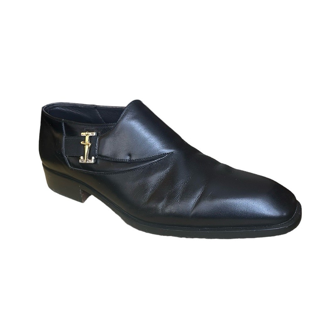 Cesare Paciotti Black Leather Monk Strap Dress Shoes Men display picture 3