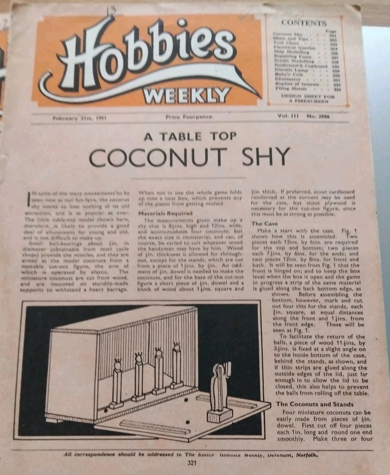 Vintage Hobbies Weekly 3 Magazines . February 1951. - Image 4 of 4