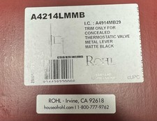 ROHL A4214LMMB Lombardia Thermostatic Valve Trim Only, Matte Black READ