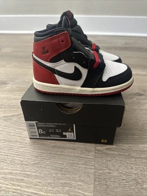 Nike Air Jordan 1 Retro Reimagined Crib Shoes OG White Black Red FD1413-106 8c