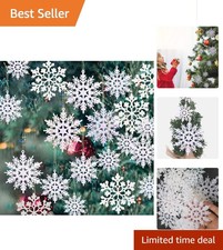 Delightful 36-Pack White Snowflake Decorations for Parties and Christmas