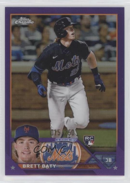 2023 Topps Chrome Purple Refractor 15/250 Brett Baty #204 ni4