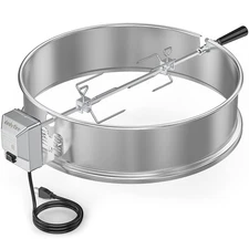 Stainless Steel Rotisserie Ring Kit for Weber 22 Inch Charcoal Kettle and Oth...