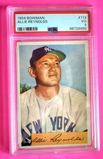 Allie Reynolds 1954 Bowman #113 PSA 3 VG Yankees SL87