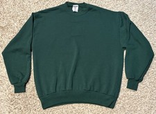VTG 90s Jerzees Nublend Dark Green Sweatshirt Size XL Made In USA NICE