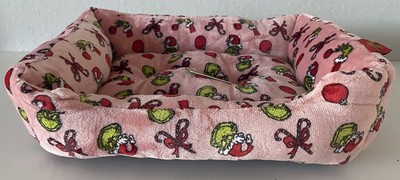 Dr. Seuss Grinch Small Dog Cat Pet Cozy Cuddler Bed Pink Christmas Ornaments NEW