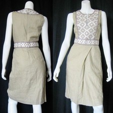 TORY BURCH french khaki linen leonid dress 2 NWT