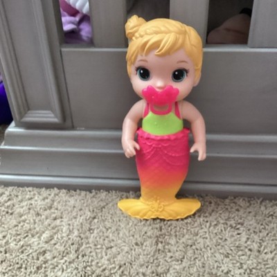 Mermaid Doll Swimsuit Outfit 2pc Set w/ Removable Tail Green Pink Yellow E5850