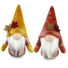  2Pcs Fall Gnomes Plush Thanksgiving Decorations for Home Autumn Harvest Maple 