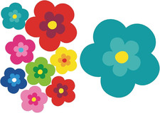 Blumen Sticker autoaufkleber 9 Stück Retro Glatte Oberfläche ideal prilblumen