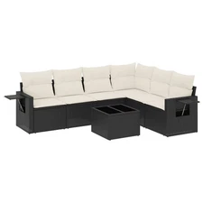 Garden Sofa Set Black Poly rattan Large Modular Garden Sofa Set vidaXL