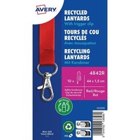 Avery Zweckform Lanyards 4842R, Karabiner, Rot, 10 St.