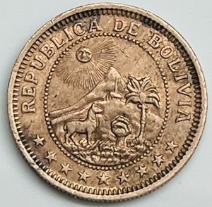 1951H Bolivia Boliviano KM# 184 Circulated Condition