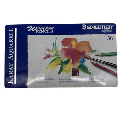 36 Staedtler Karat Aquarell Watercolour Pencils Made in Germany in Tin Case