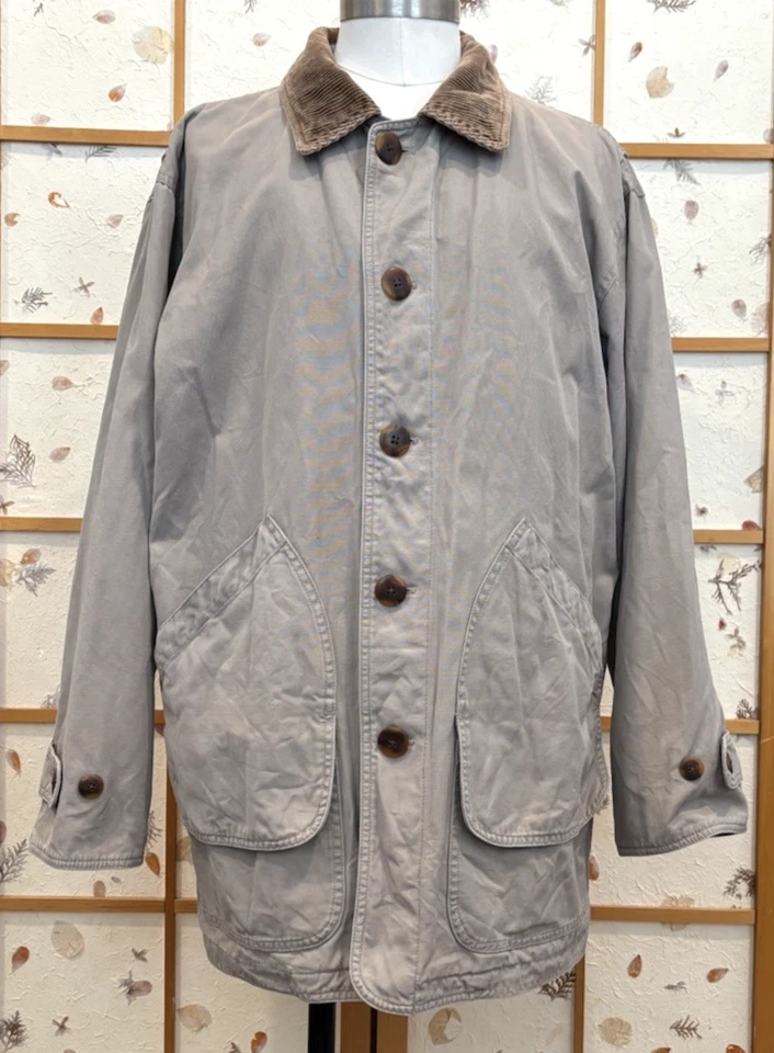 Куртка мужская Lands End холщовая средний размер для рукоделия сарая вельветовая отделка с фланелевой подкладкой - Изображение 2 из 4