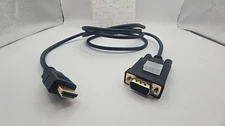HDMI to VGA Adapter Cable - 6ft Black Video Converter for PC, TV, Monitor