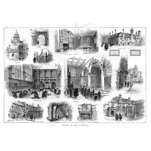 CHARTERHOUSE SCHOOL Scenes around the School - Antique Print 1886