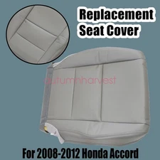 For 2008-2012 Honda Accord  Replacement Driver Bottom Leather Seat Cover Gray