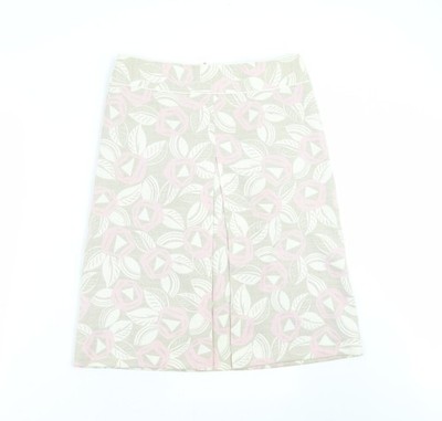 Oasis Damen beige Blumenmuster A-Linie Rock Größe 10