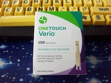 100 ONE TOUCH VERIO TEST STRIPS, 1 X 100, SHORT EXP 2-28-26, GOOD SEALED BOX