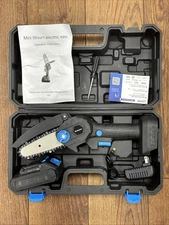 Brookstone Mini Electric Chainsaw 7-Piece Cordless Set for Trimming/Pruning