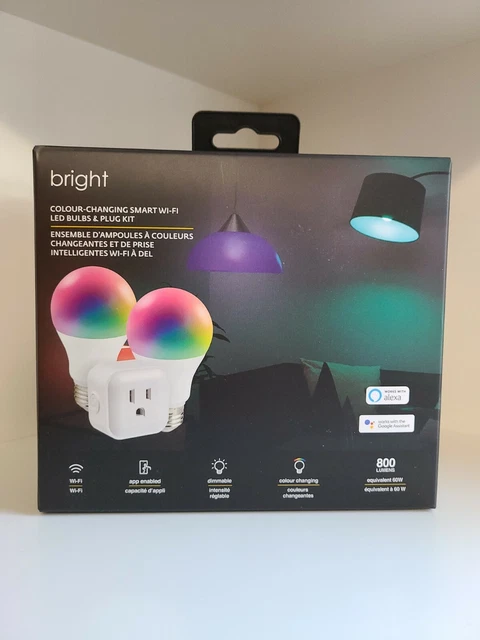Bright Wi-Fi Multi-Colour LED Smart Bulbs and Plug Kit
