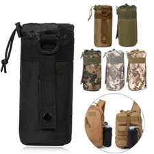 Army Tactical Molle Cooler Sleeve Cover Pouch Outdoor Water Bottle Bag with Hook
