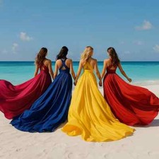 One Size Flying Dress Adjustable for Women Group Photoshoot Satin Flying Dress